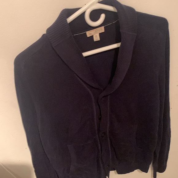 Extremely Stylish Elegant GAP Cotton Cashmere Full Button Up Dark Blue Cardigan - Picture 1 of 7